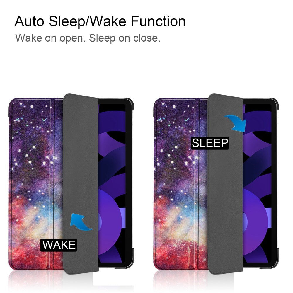 EIDERWOOD iPad Air 11" (2025 / 2024) Tri-Fold Konstläder Fodral m. Vakna / Sömn Funktion - Galaxy