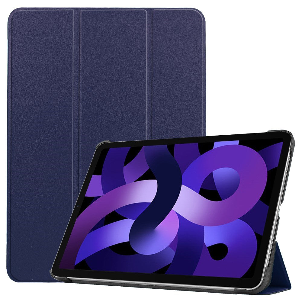 EIDERWOOD iPad Air 11" (2025 / 2024) Litchi Tri-Fold Läder Fodral - Blå