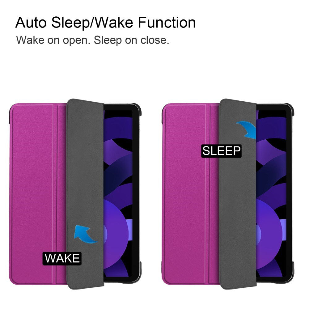 EIDERWOOD iPad Air 11" (2025 / 2024) Litchi Tri-Fold Läder Fodral - Lila
