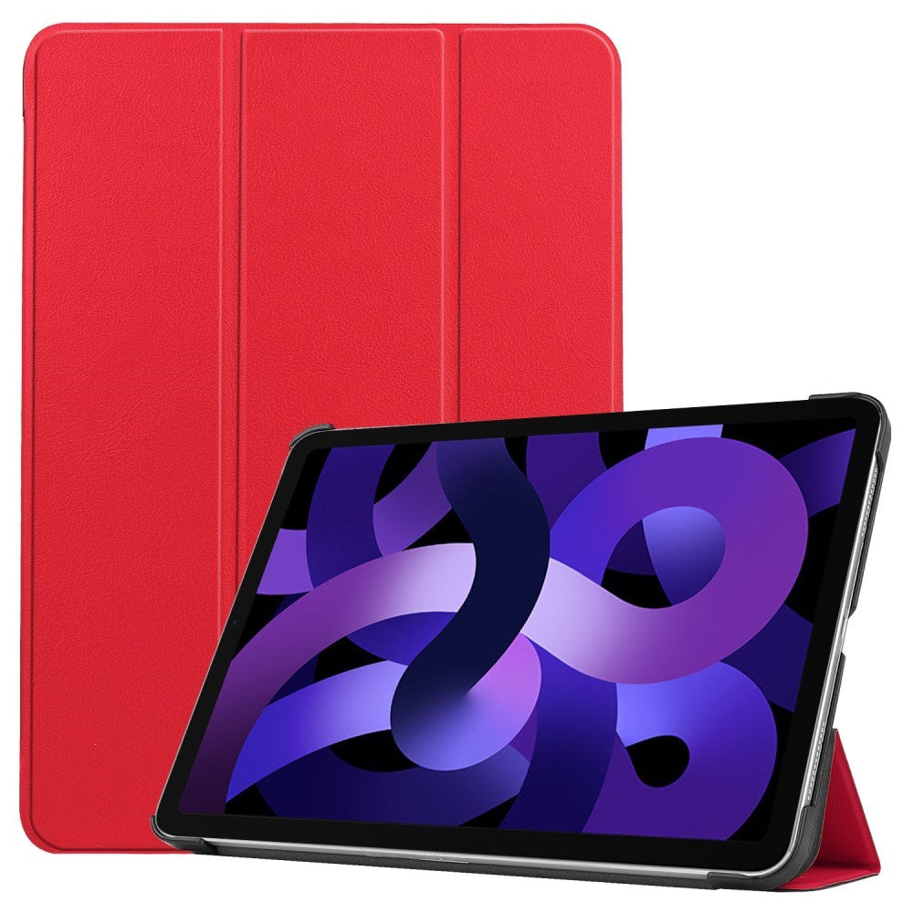 EIDERWOOD iPad Air 11" (2025 / 2024) Litchi Tri-Fold Läder Fodral - Röd