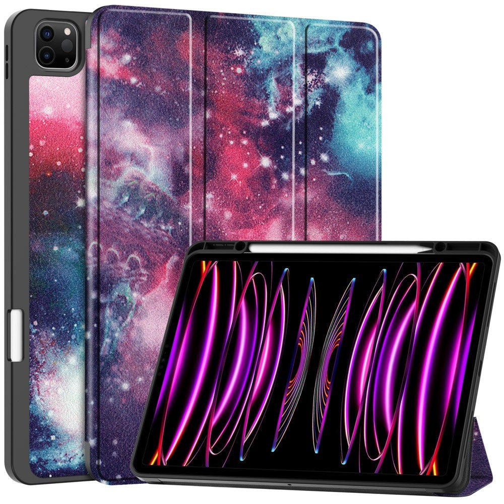 EIDERWOOD iPad Air 13" (2025 / 2024) Tri-Fold Konstläder Fodral m. Vakna / Sömn Funktion - Galaxy