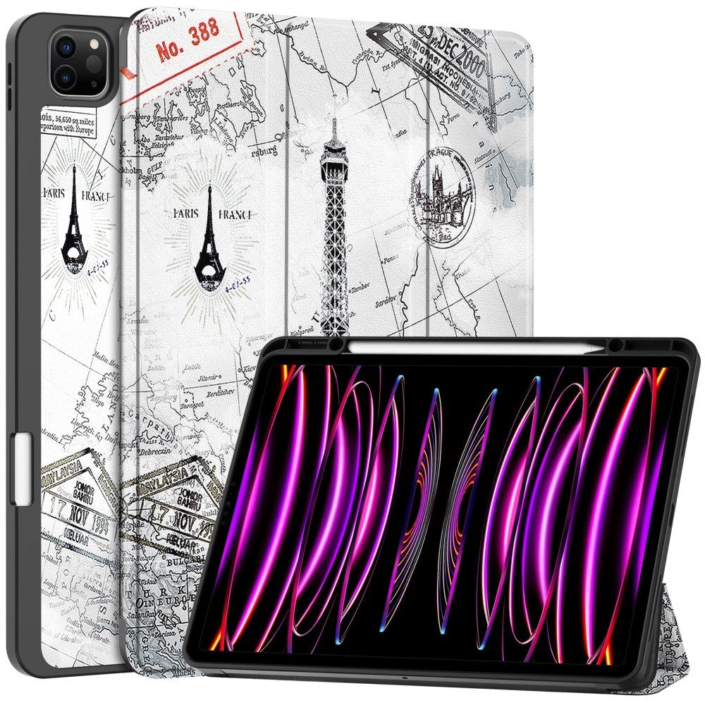 EIDERWOOD iPad Air 13" (2025 / 2024) Tri-Fold Konstläder Fodral m. Vakna / Sömn Funktion - Eiffeltornet