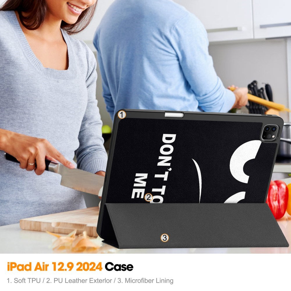 EIDERWOOD iPad Air 13" (2026 / 2025 / 2024) Tri-Fold Konstläder Fodral m. Vakna / Sömn Funktion - Don't Touch Me