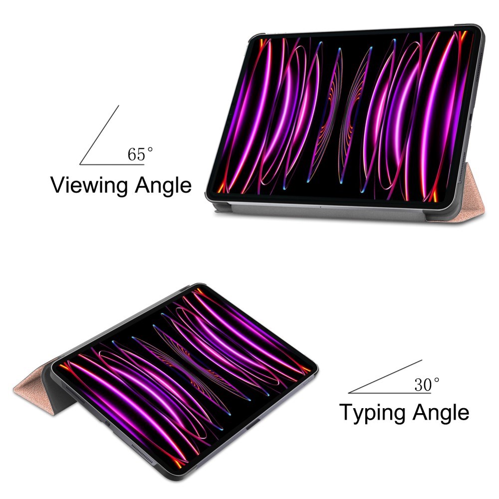 EIDERWOOD iPad Air 13" (2025 / 2024) Tri-Fold Läder Fodral - Rose Gold