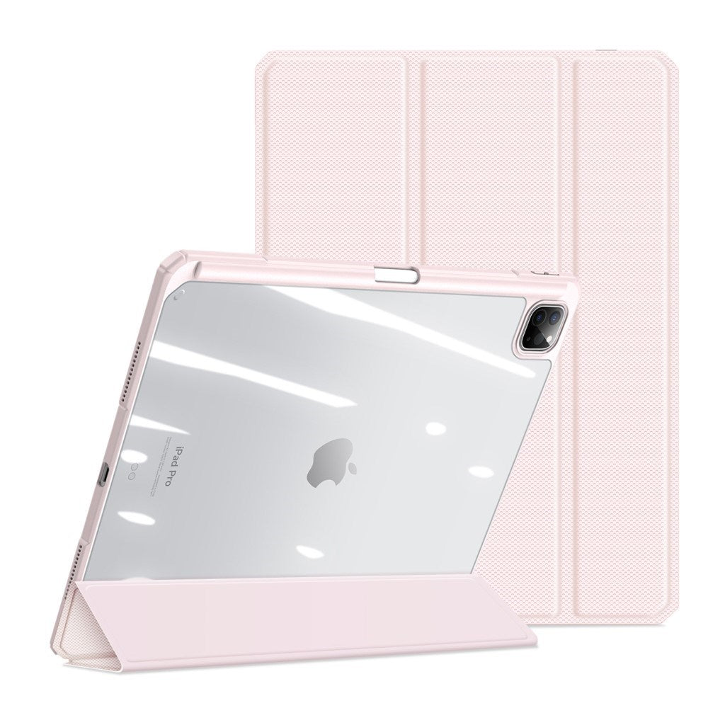 iPad Pro 13" (2025 / 2024) DUX DUCIS TOBY Series Shockproof Fodral med Touch Pen Hållare - Genomskinlig / Pink