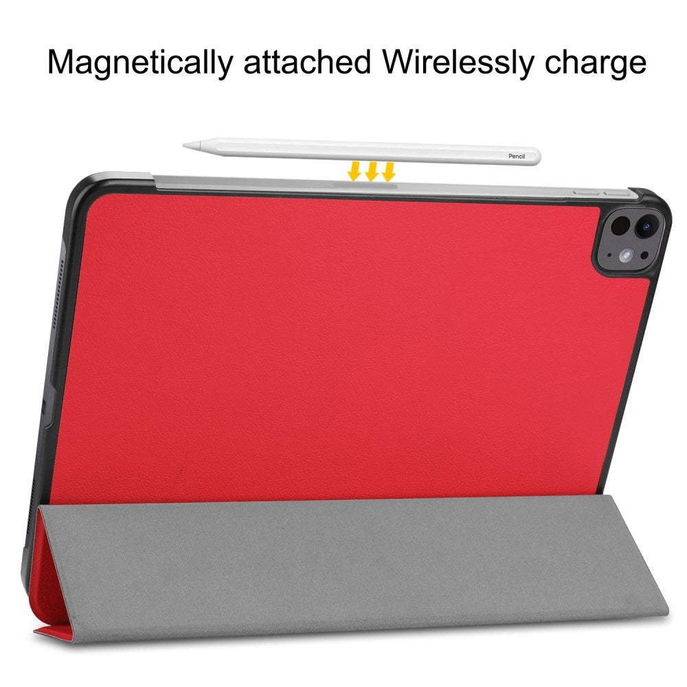 EIDERWOOD iPad Pro 13" (2025 / 2024) Tri-Fold Läder Fodral - Röd