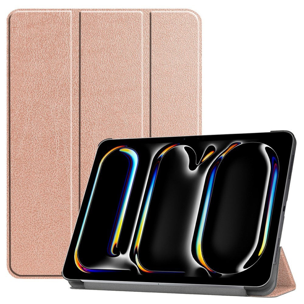EIDERWOOD iPad Pro 13" (2025 / 2024) Tri-Fold Läder Fodral - Rose Gold