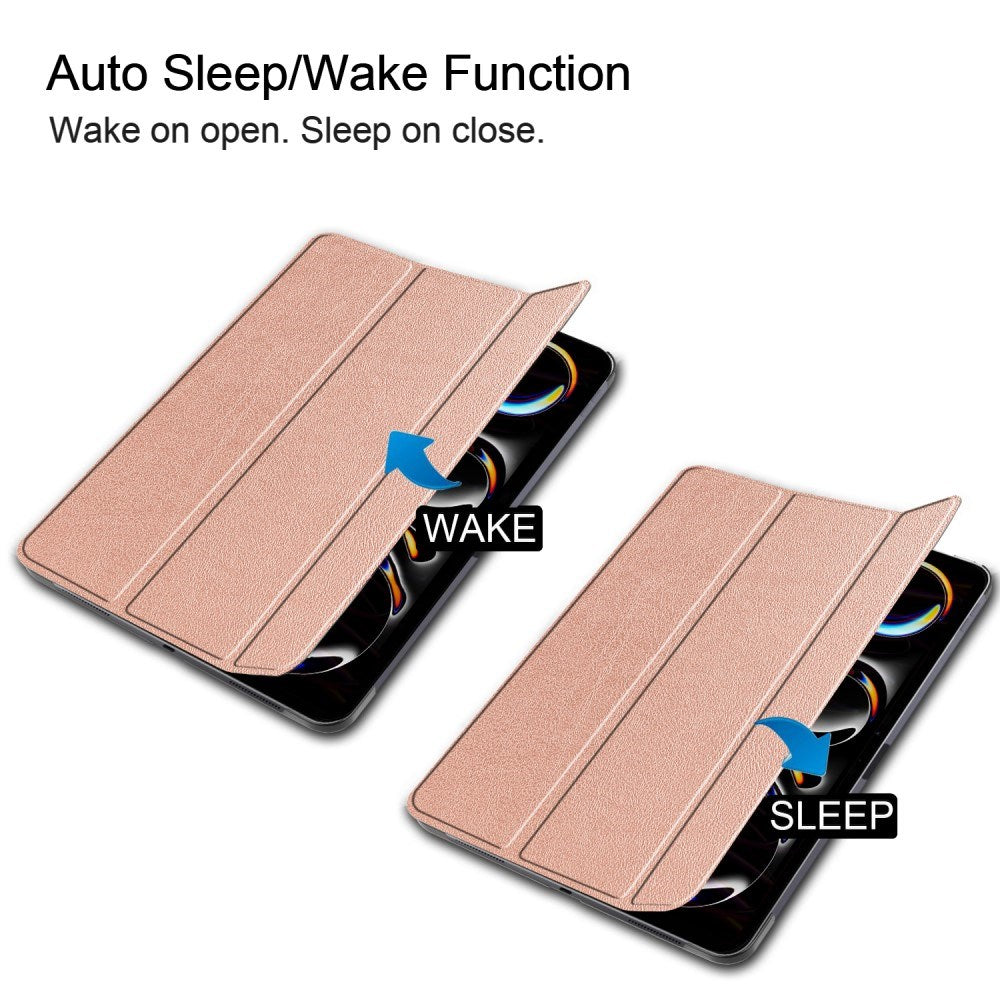 EIDERWOOD iPad Pro 13" (2025 / 2024) Tri-Fold Läder Fodral - Rose Gold