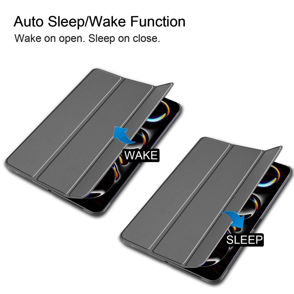 EIDERWOOD iPad Pro 13" (2025 / 2024) Tri-Fold Läder Fodral - Grå