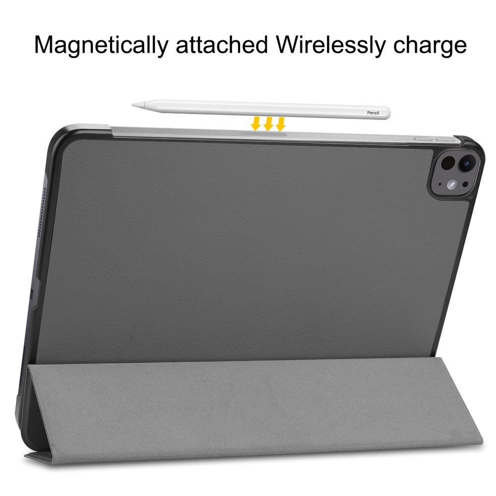 EIDERWOOD iPad Pro 13" (2025 / 2024) Tri-Fold Läder Fodral - Grå