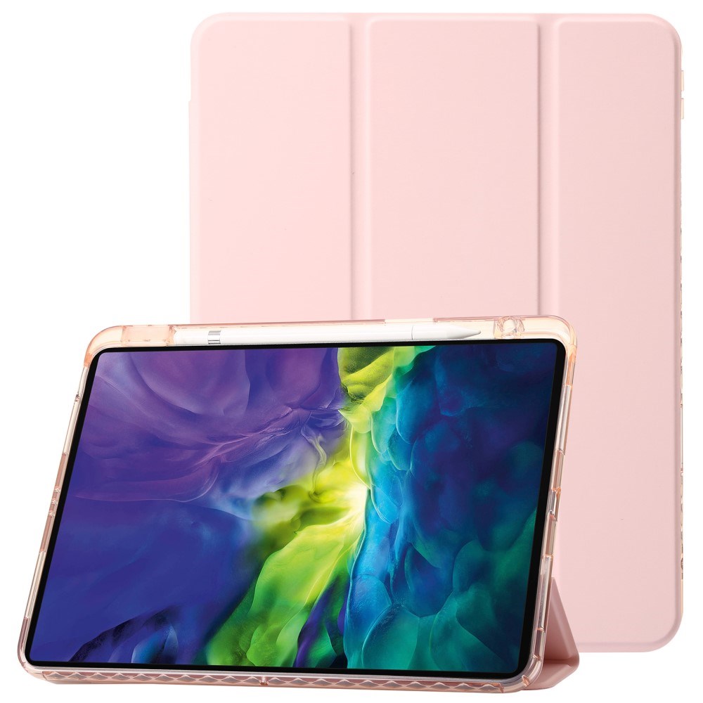 EIDERWOOD iPad Pro 13" (2025 / 2024) Tri-fold Konst Läder Fodral med Apple Pencil Hållare - Rosa