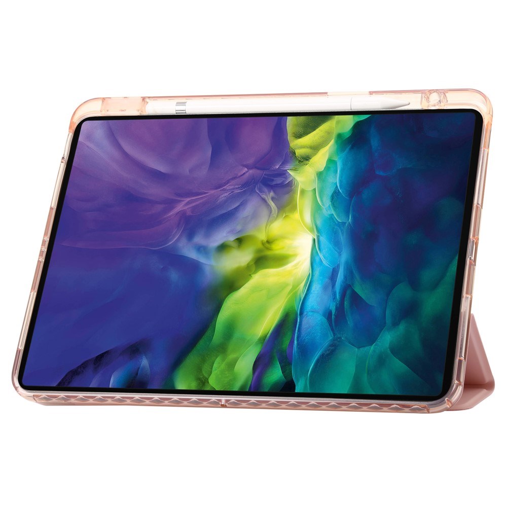 EIDERWOOD iPad Pro 13" (2025 / 2024) Tri-fold Konst Läder Fodral med Apple Pencil Hållare - Rosa