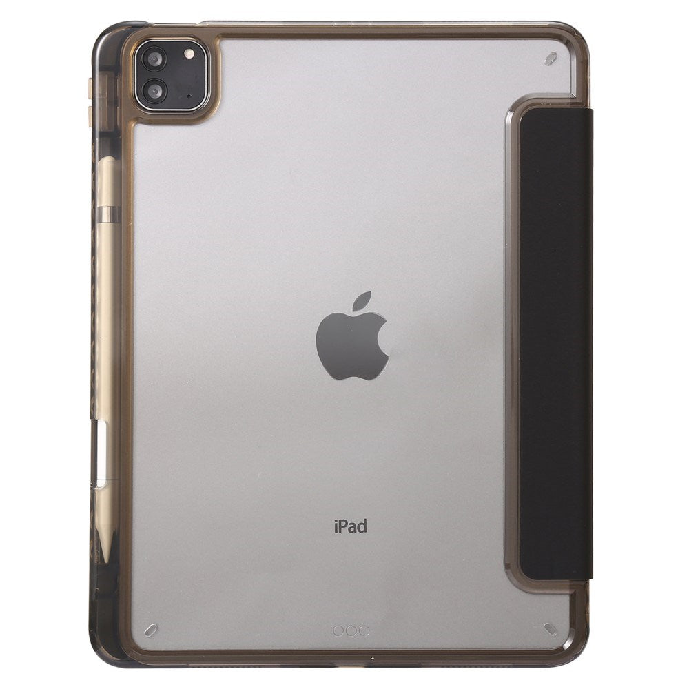 EIDERWOOD iPad Pro 13" (2025 / 2024) Tri-fold Konst Läder Fodral med Apple Pencil Hållare - Svart