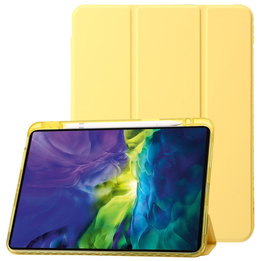 EIDERWOOD iPad Pro 11" (2025 / 2024) Tri-fold Konst Läder Fodral med Apple Pencil Hållare - Gul