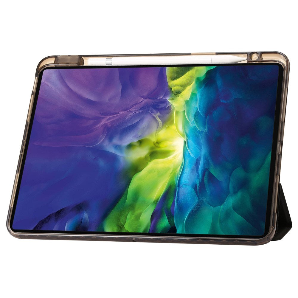 EIDERWOOD iPad Pro 11" (2025 / 2024) Tri-fold Konst Läder Fodral med Apple Pencil Hållare - Svart