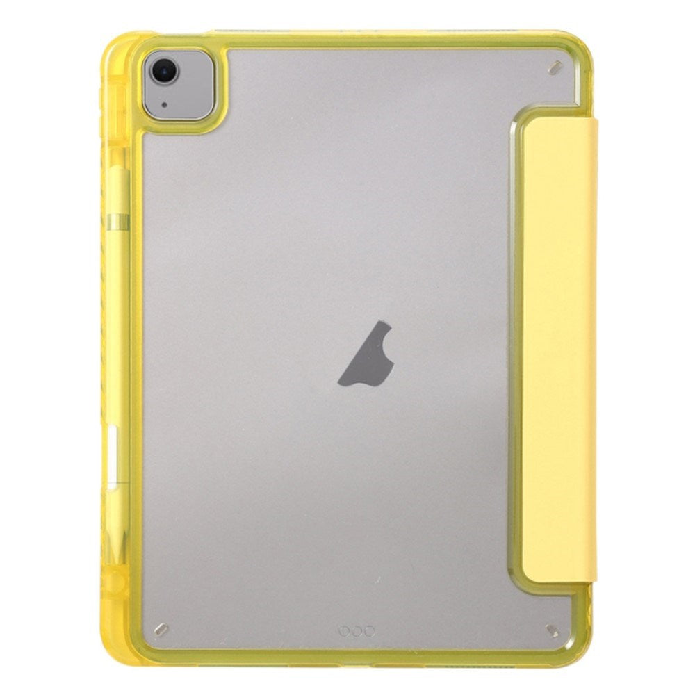 EIDERWOOD iPad Air 13" (2025 / 2024) Tri-fold Konst Läder Fodral med Apple Pencil Hållare - Gul