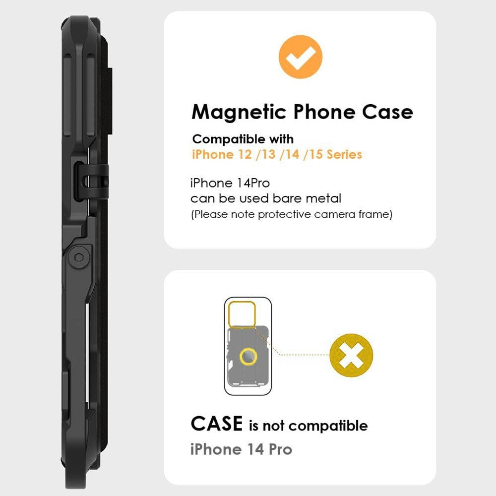 AULUMU Multifunktionell Korthållare - MagSafe Kompatibel - Svart Carbon