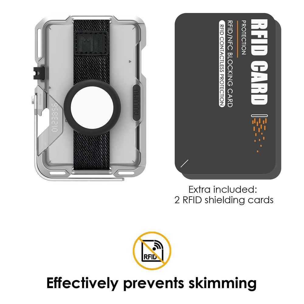 AULUMU Multifunktionell Korthållare - MagSafe Kompatibel - Vit / Silver