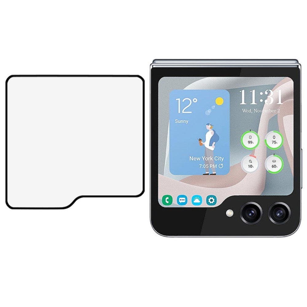Samsung Galaxy Z Flip7 FE / Flip6 Skyddsglas för Framskärmen - Svart Kant