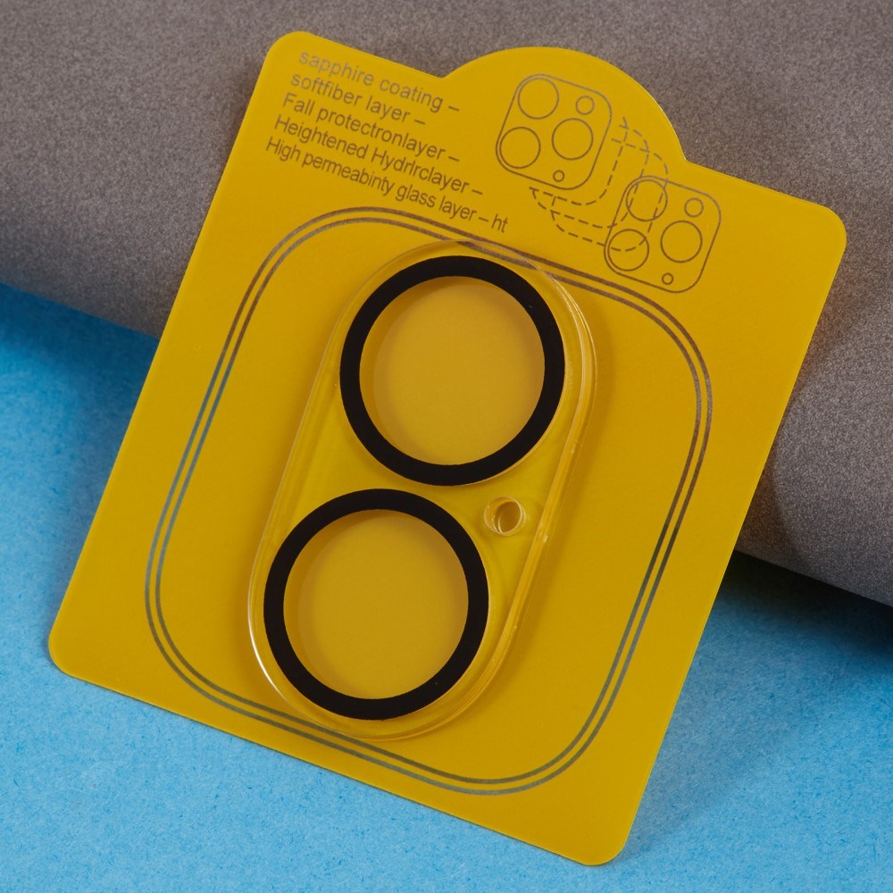 iPhone 16 Härdat Skyddsglas för Kameralinsen - Genomskinlig / Svart