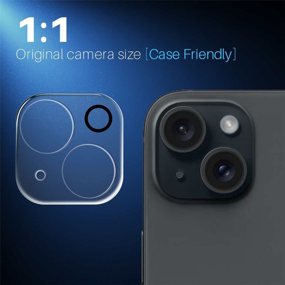 NORTHJO iPhone 15 / 15 Plus Härdat Kameralinsglas - Genomskinlig