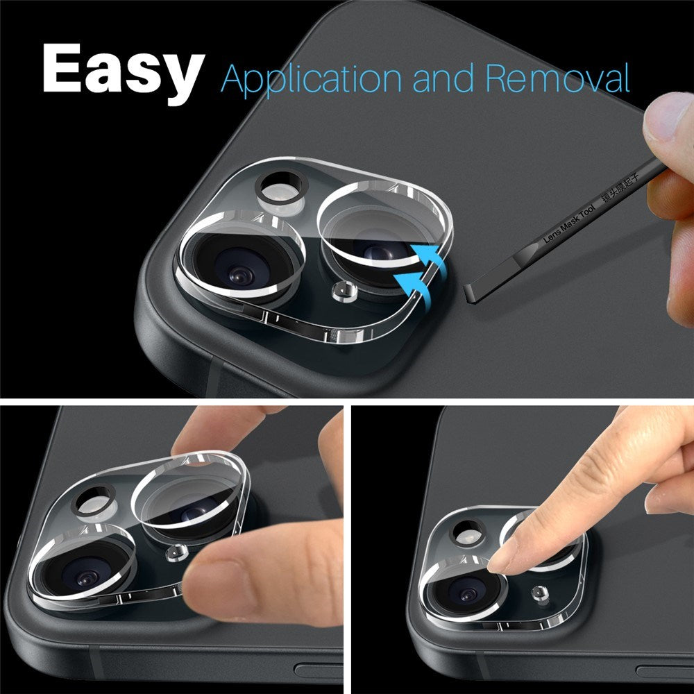 NORTHJO iPhone 15 / 15 Plus Härdat Kameralinsglas - Genomskinlig