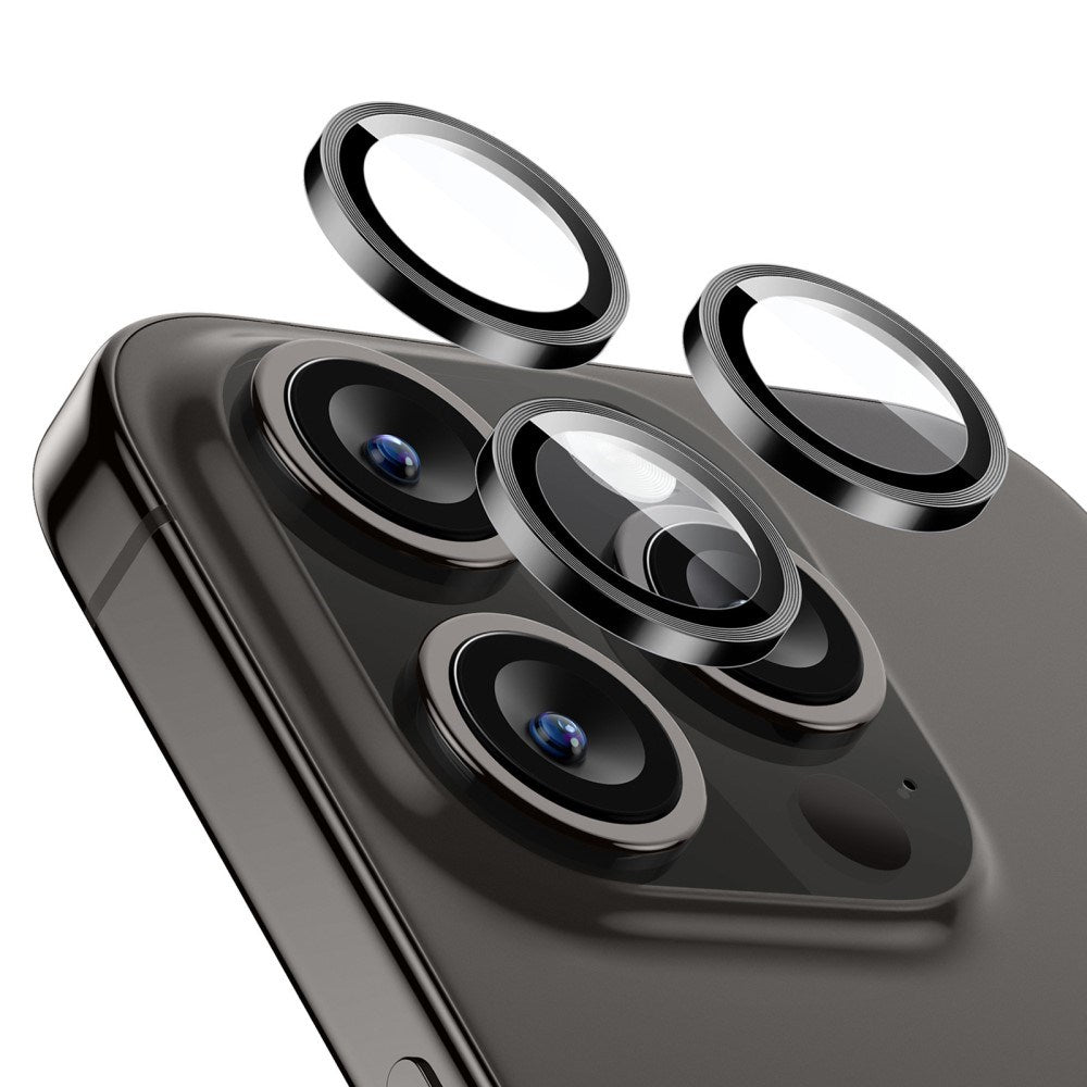 iPhone 16 Pro / 16 Pro Max ESR Skyddsglas för Kameralins - Transparent / Svart