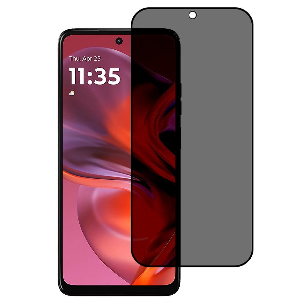 Motorola Moto G05 Full Fit Härdat Skärmskyddsglas - Privacy Funktion - Transparent