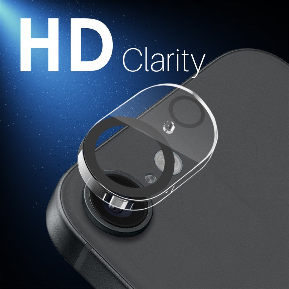 NORTHJO iPhone 16e Härdat Kameralinsglas - 2 st. - Genomskinlig / Svart Kant