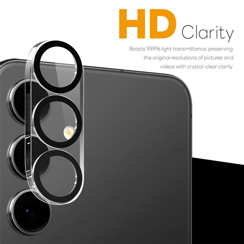 NORTHJO Samsung Galaxy S25 FE Härdat Kameralinsglas - Genomskinlig / Svart