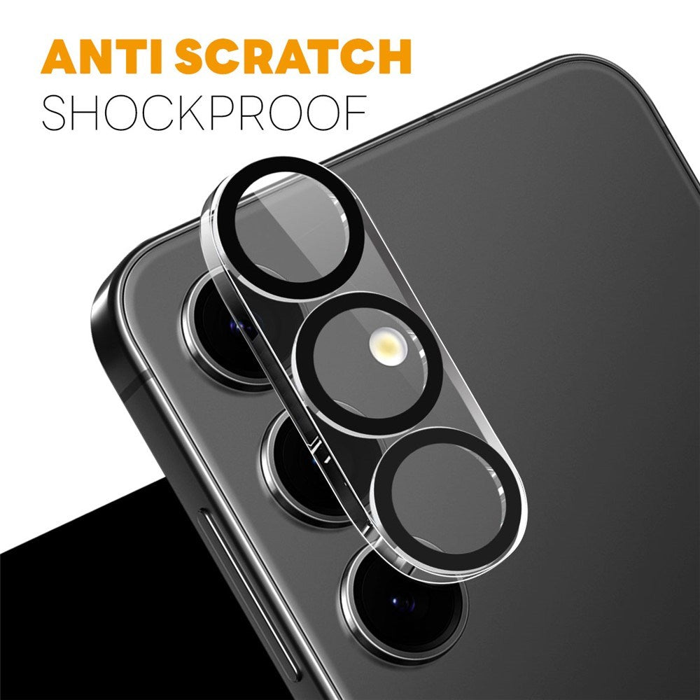 NORTHJO Samsung Galaxy S25 FE Härdat Kameralinsglas - Genomskinlig / Svart