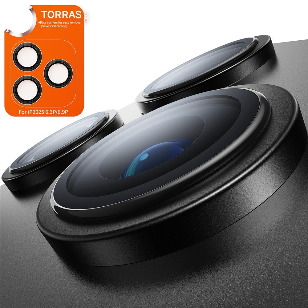TORRAS iPhone 17 Pro LensGuard Kameralinsskyddsglas - Svart