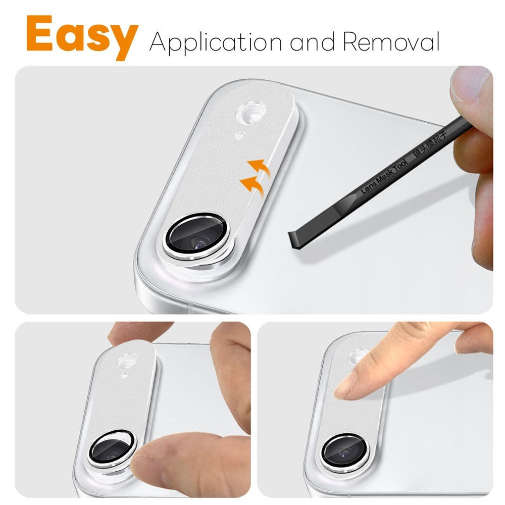 NORTHJO iPhone Air Kameralinsskydd - Matt Metall & Glas - Silver