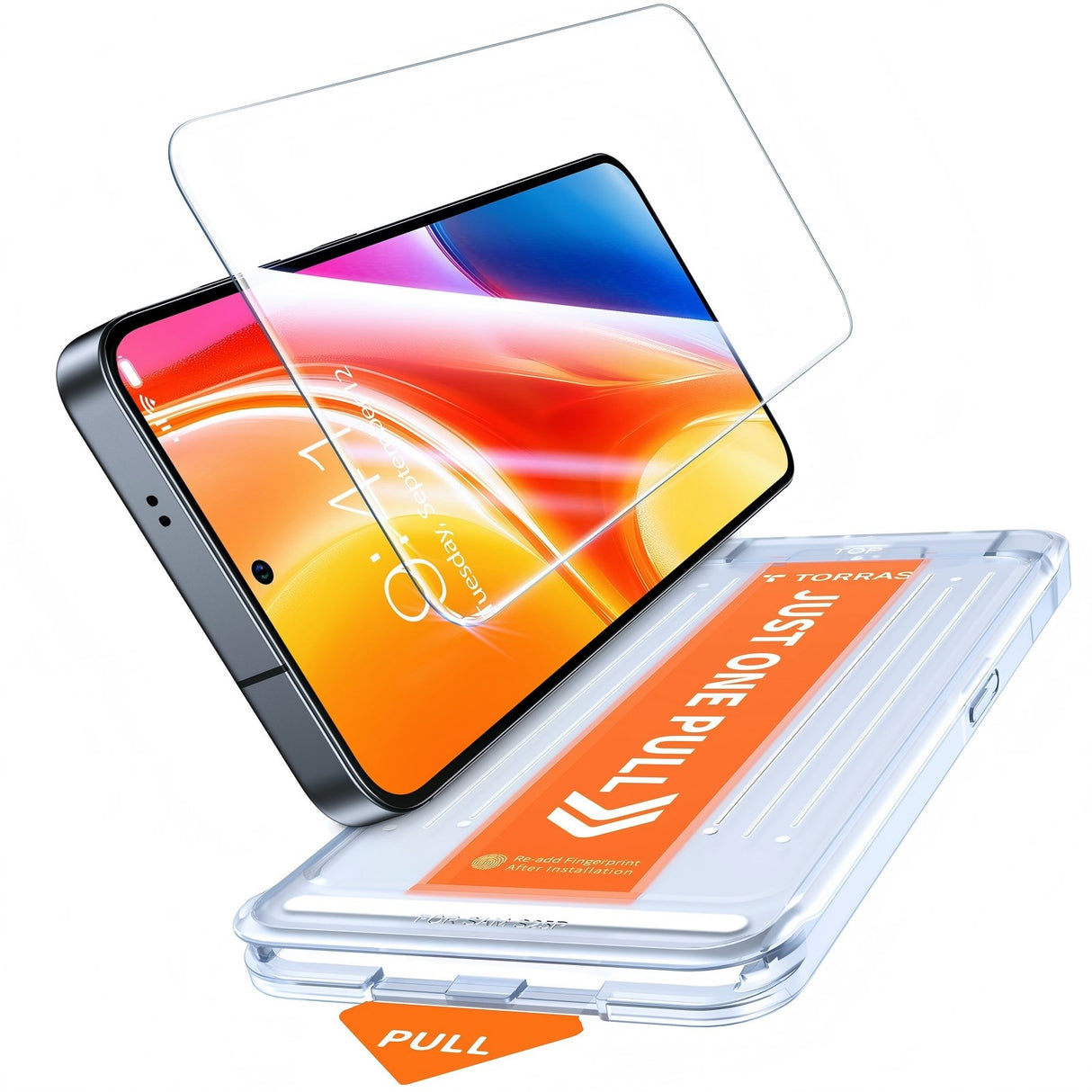Samsung Galaxy S26 TORRAS Glassgo Härdat Skärmskyddsglas m. Installationsram – Genomskinlig