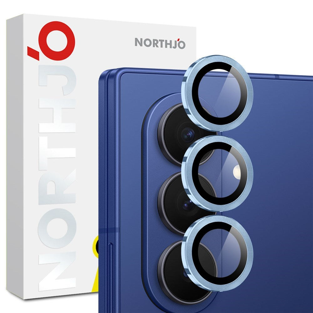 Samsung Galaxy Z Fold8 Ultra NORTHJO Kameralinsskydd - Metall & Glas - Blå