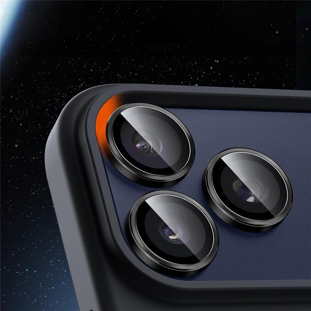 iPhone 18 Pro Kameralinsskydd - Metall & Glas - Svart