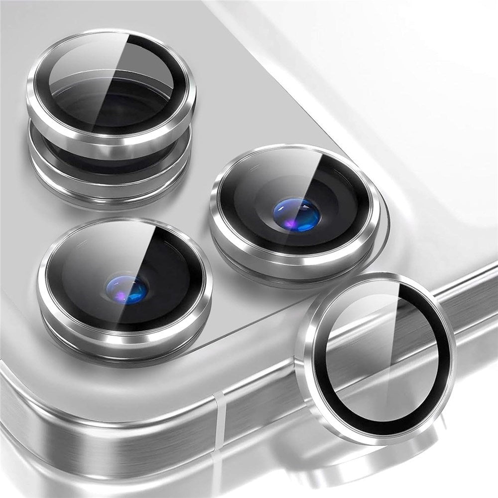iPhone 18 Pro Kameralinsskydd - Metall & Glas - Silver