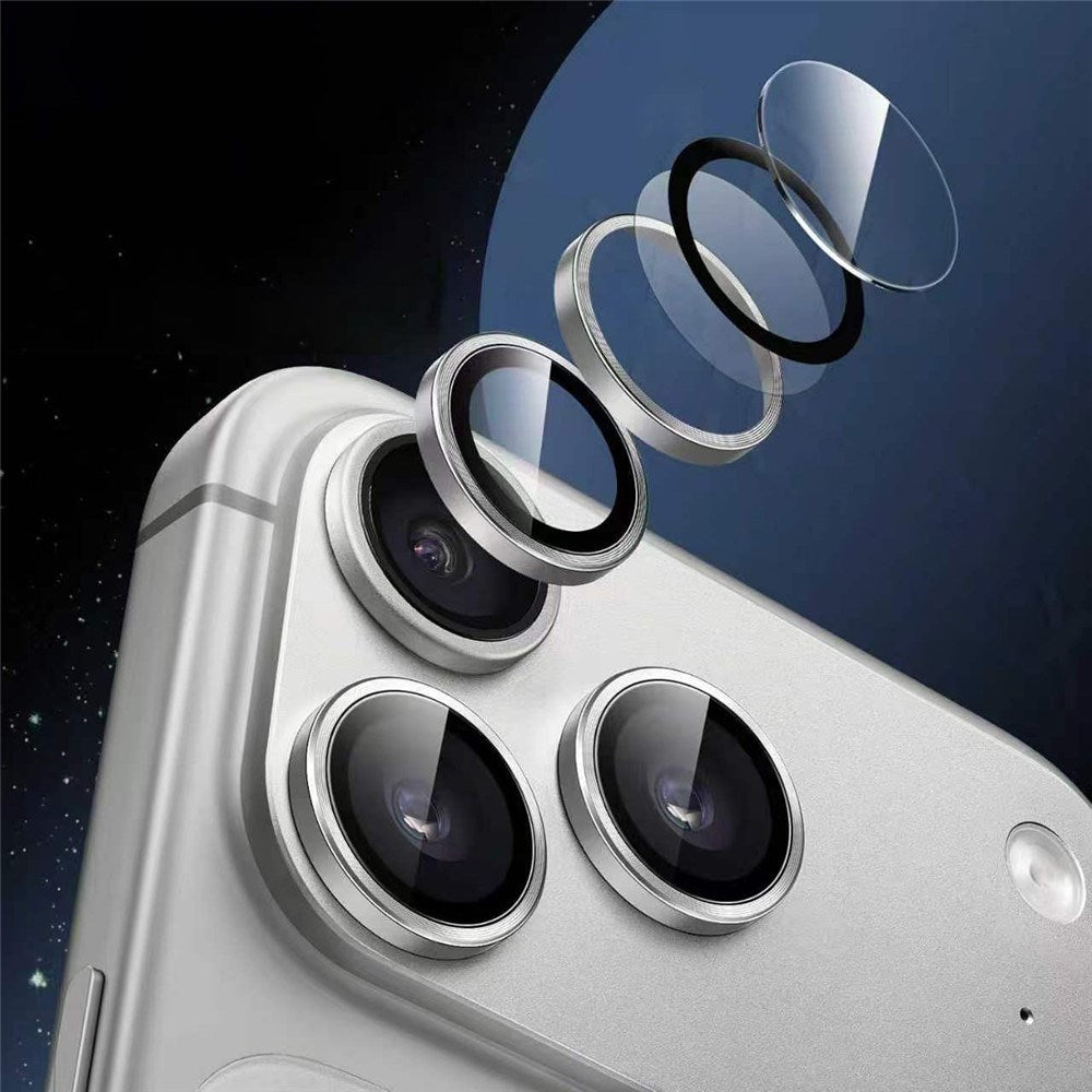 iPhone 18 Pro Kameralinsskydd - Metall & Glas - Silver