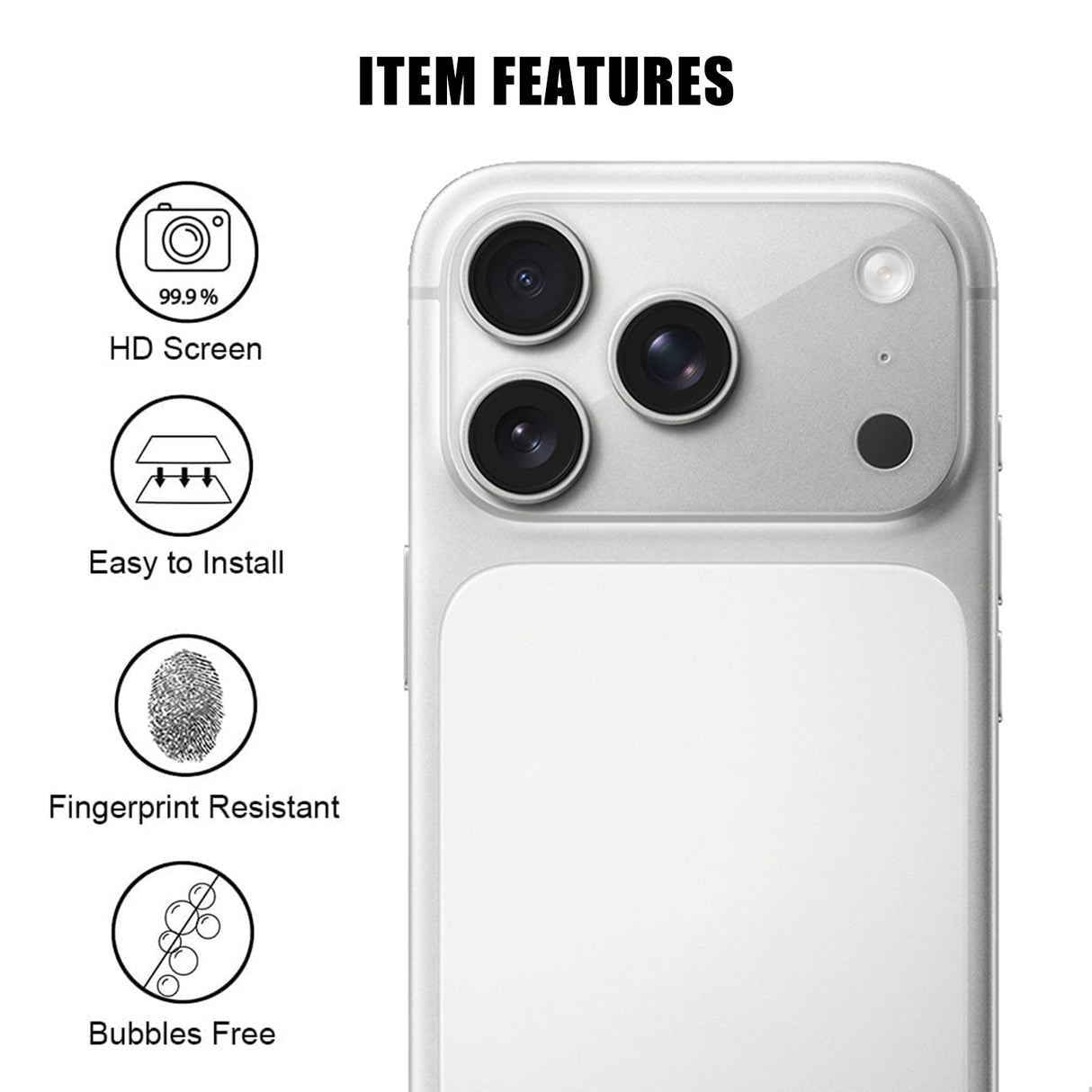 iPhone 18 Pro Härdat Kameralins Skyddande Glas - Genomskinlig