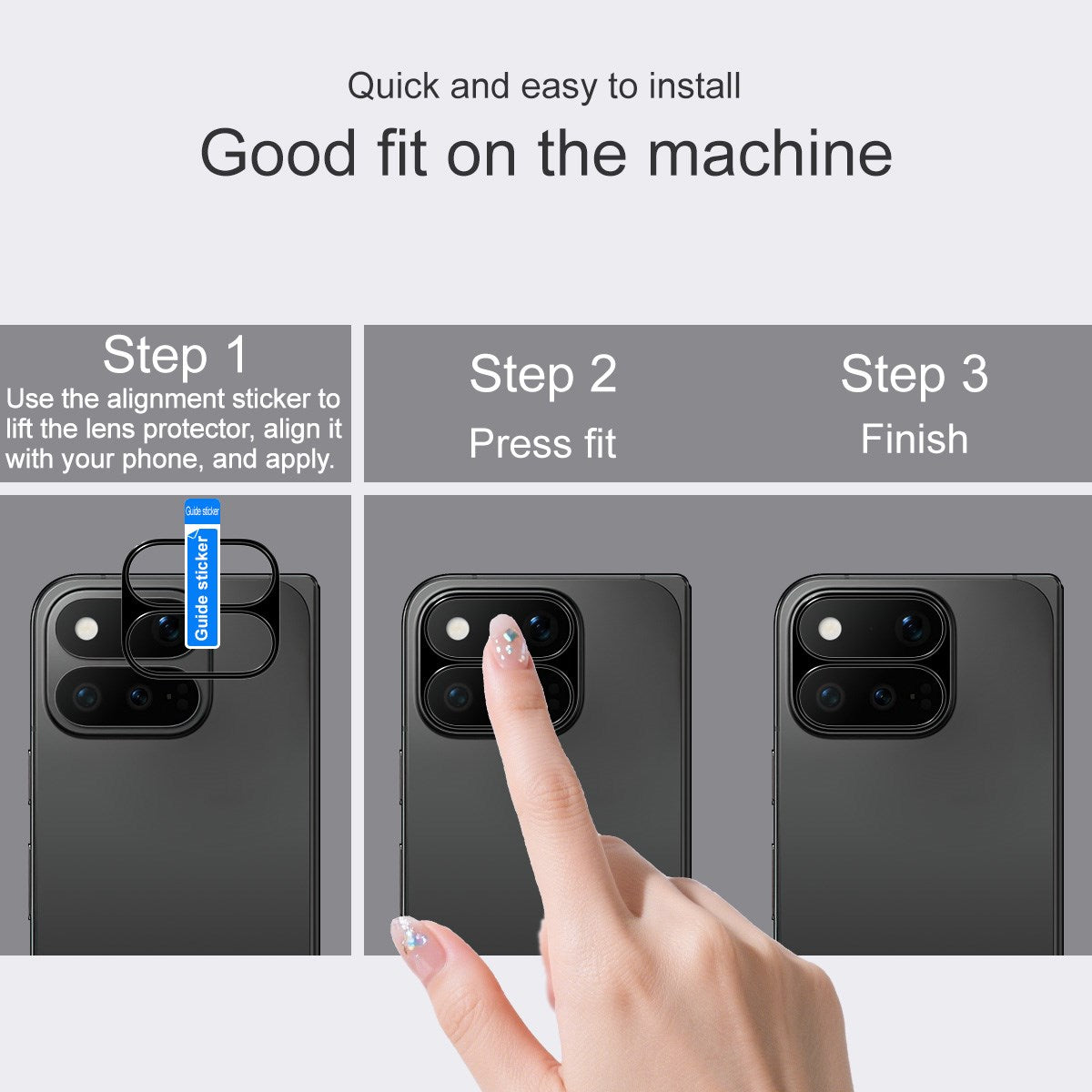 Google Pixel 11 Pro Fold IMAK Kameraskyddsglas med Metallkant - Genomskinlig / Svart Kant