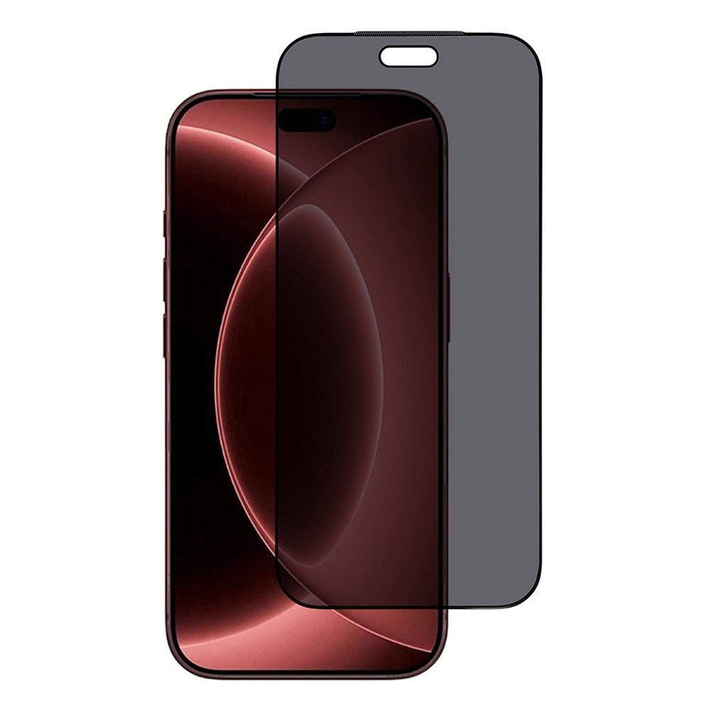 iPhone 18 Pro Privacy Skærmbeskyttelse - Härdat Glas med Silk Print - Transparent