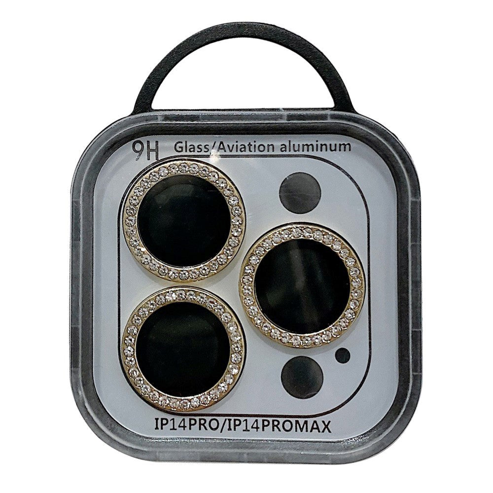 iPhone 14 Pro / 14 Pro Max Kameralinsskydd med Strass - Guld