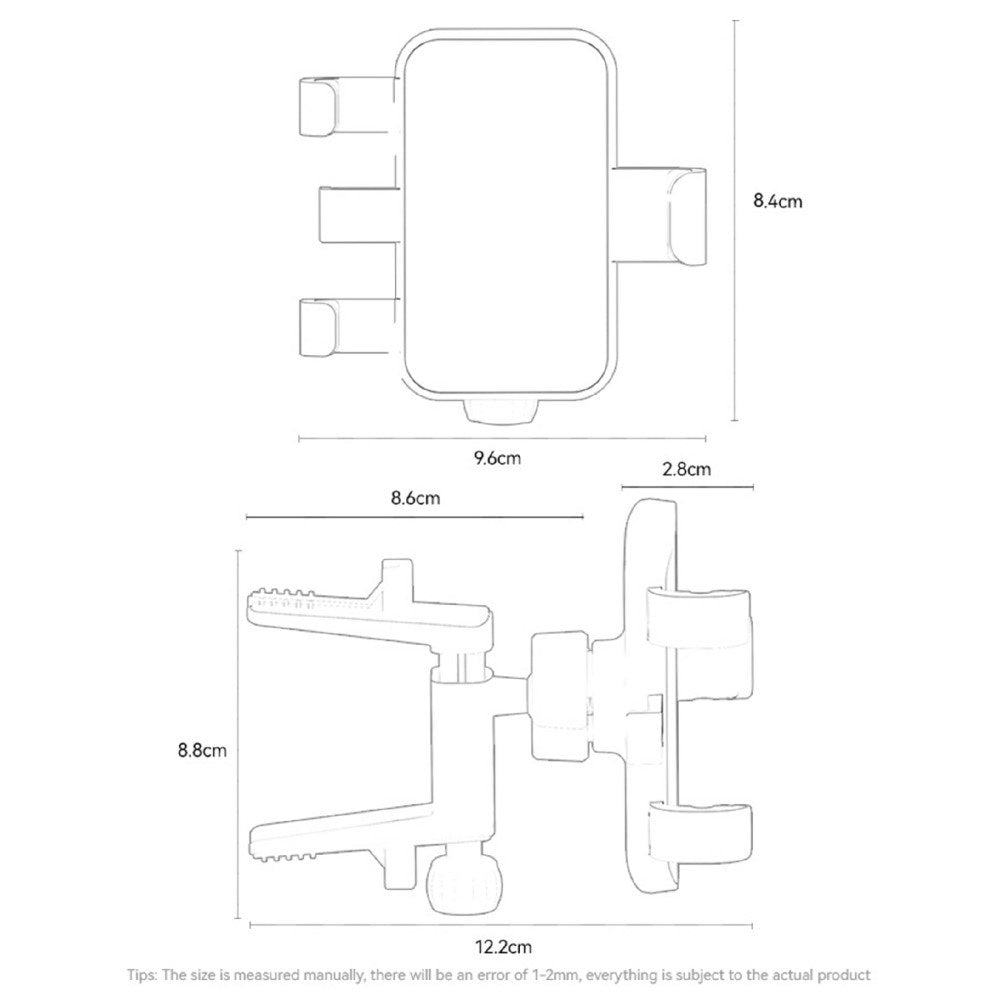 Justerbar Mobilhållare till Bil - Svart