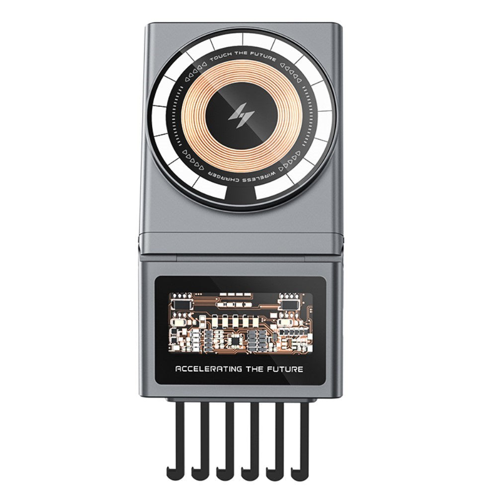 Tesla Model 3 / Y Magnetisk Trådlös Laddare 15W - Grå / Genomskinlig