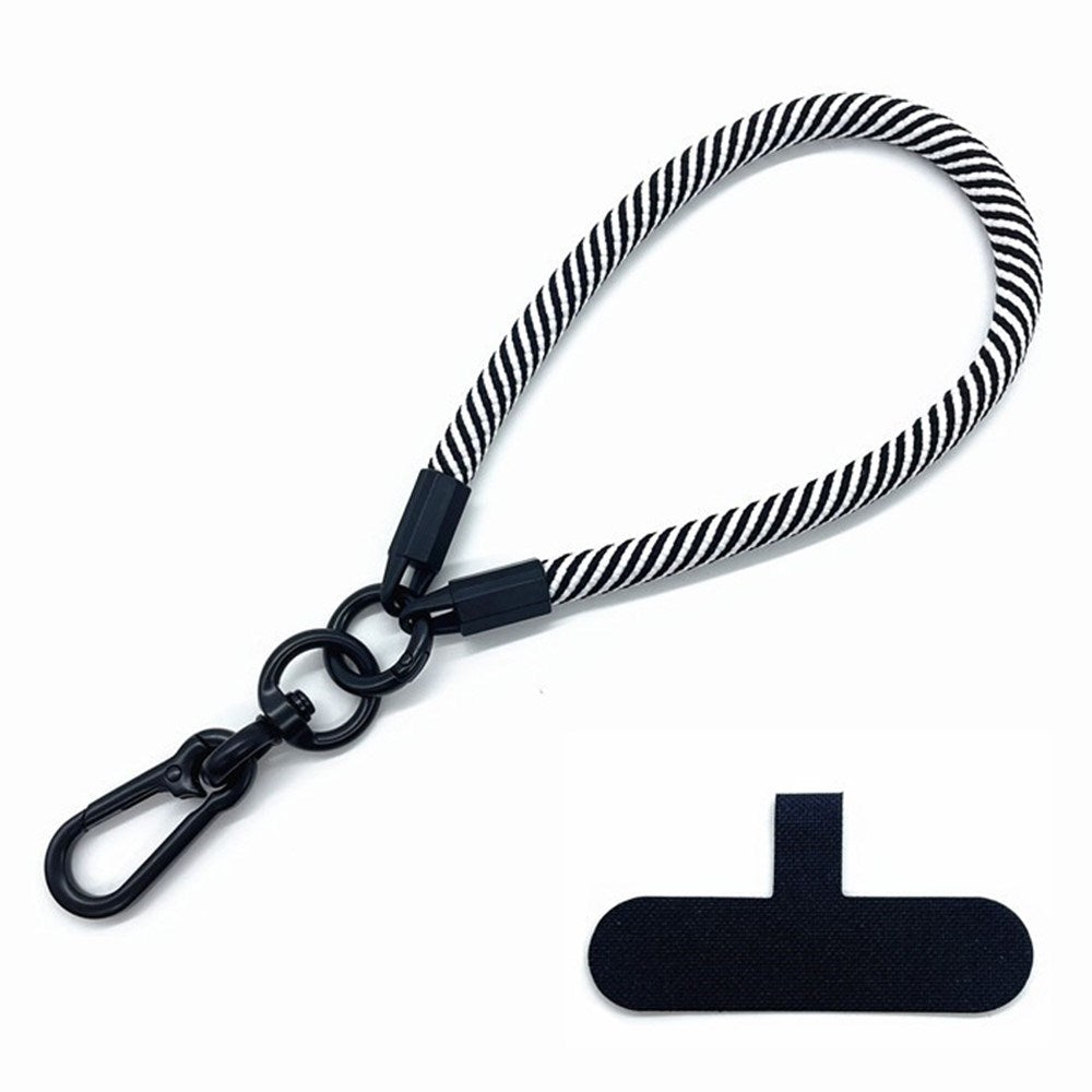 Polyester Handledsrem m. Insticksplatta - 30cm - Svart / Vit