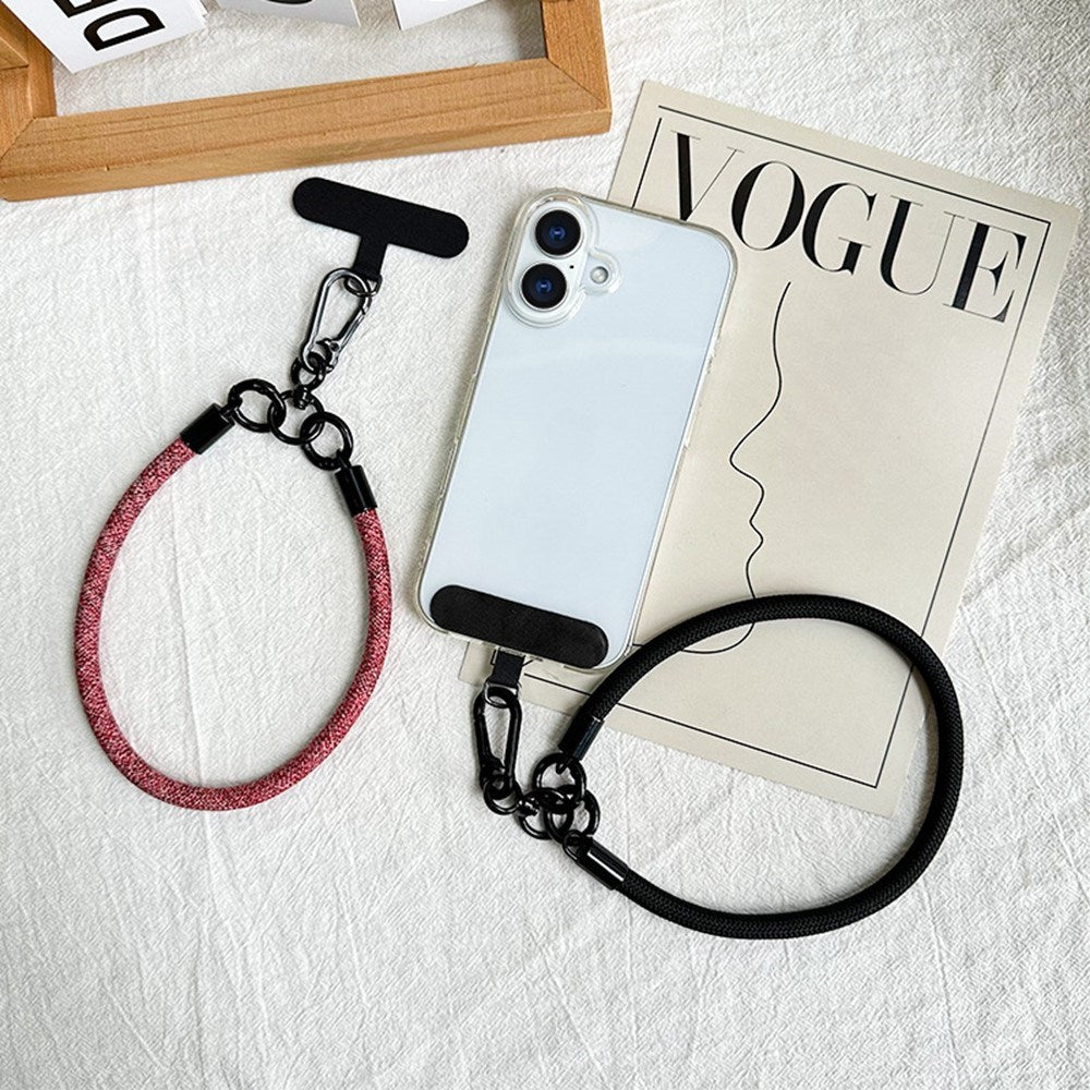 Flätad Polyester Handledsrem - inkl. Insticksplatta - 30cm - Svart