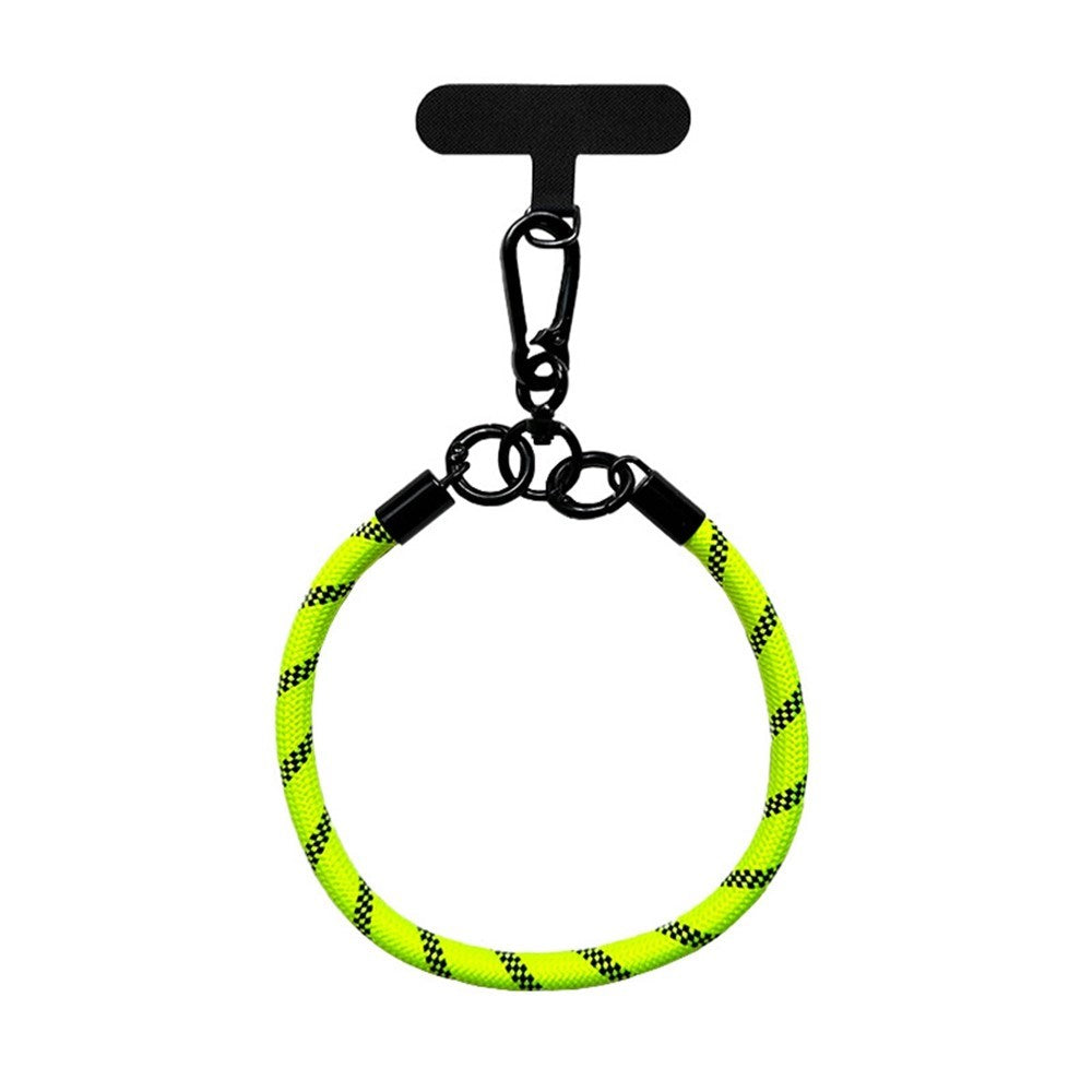 Flätad Polyester Handledsrem - inkl. Insticksplatta - 30cm - Gul / Svart
