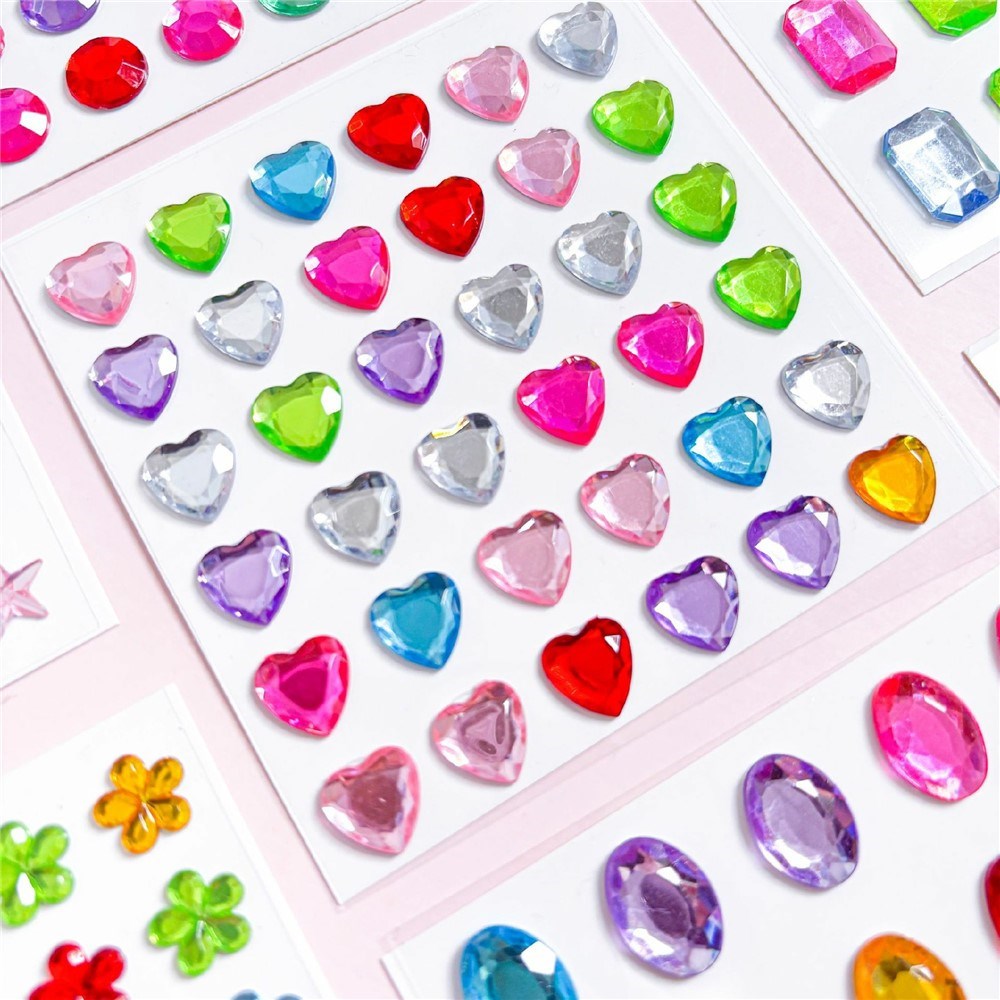 Flerfärgade Självhäftande Kristall 3D Stickers - 20 st - Åttkantiga