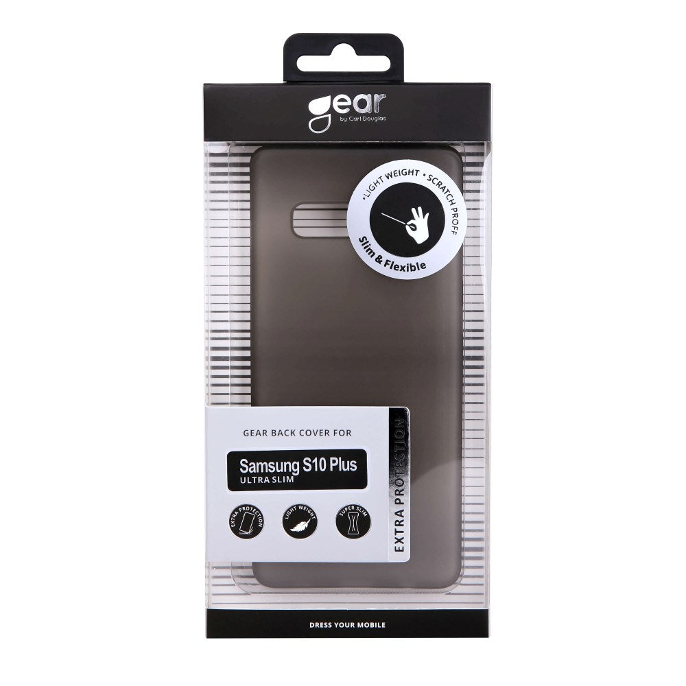 Samsung Galaxy S10+ (Plus) GEAR Halvtransparent Flexibelt Plast Skal - Svart