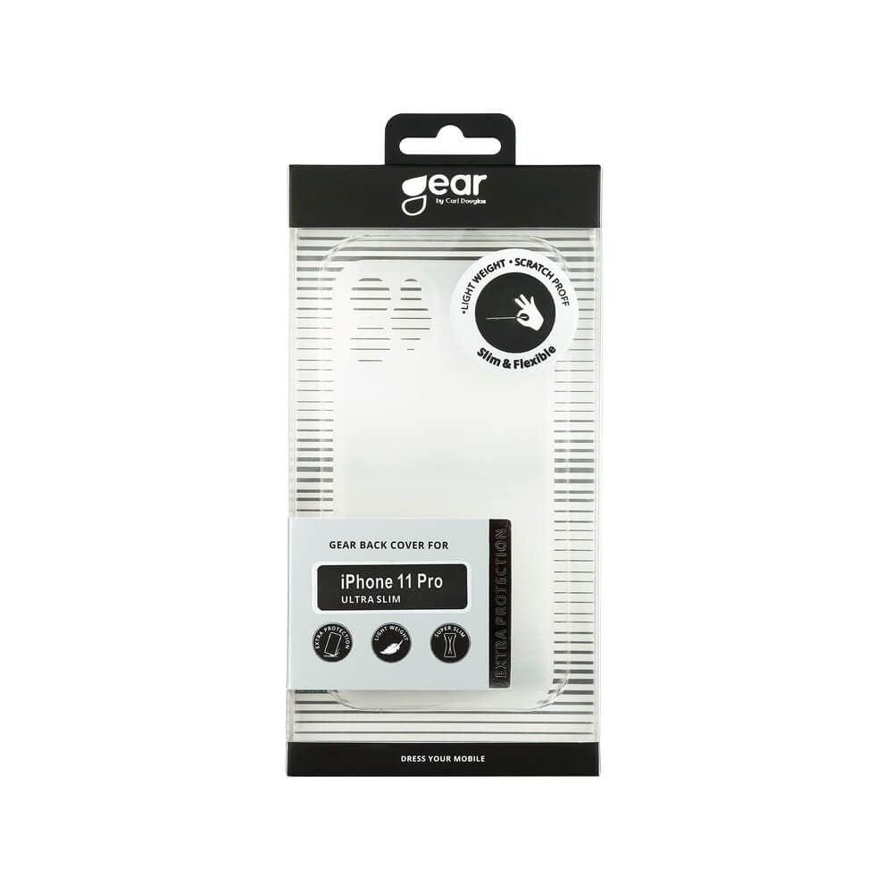 iPhone 11 Pro GEAR Halvtransparent Flexibelt Plast Skal - Vit